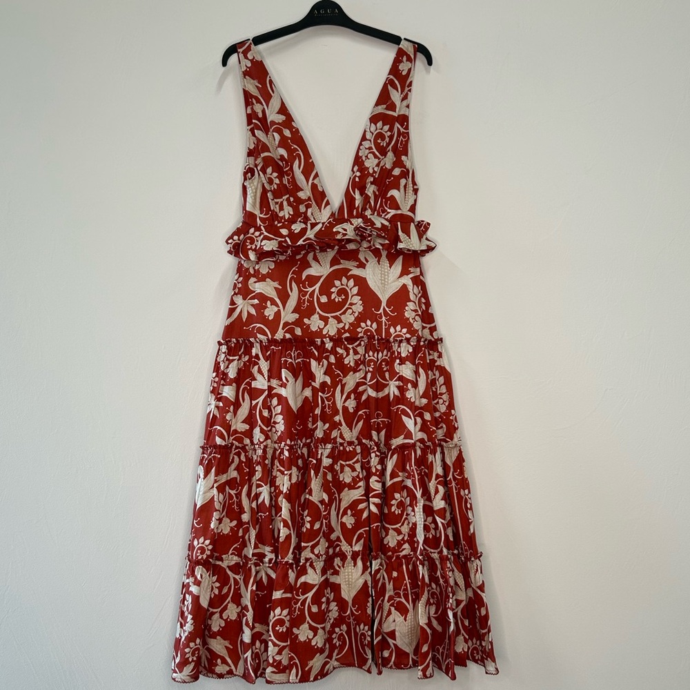 Agua by Agua Bendita Linen Lago Maiz Midi Dress Extra Small - Picture 3 of 12